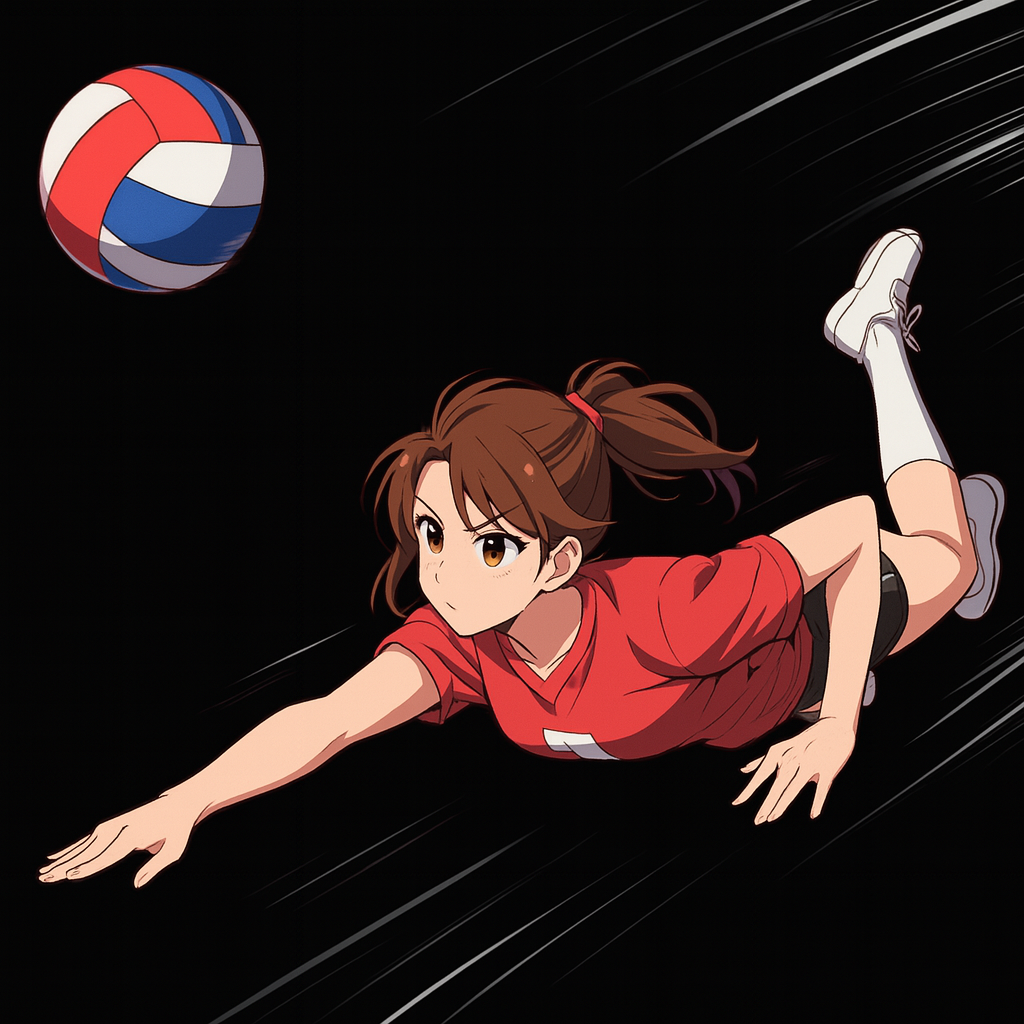 libero rzucająca się do piłki